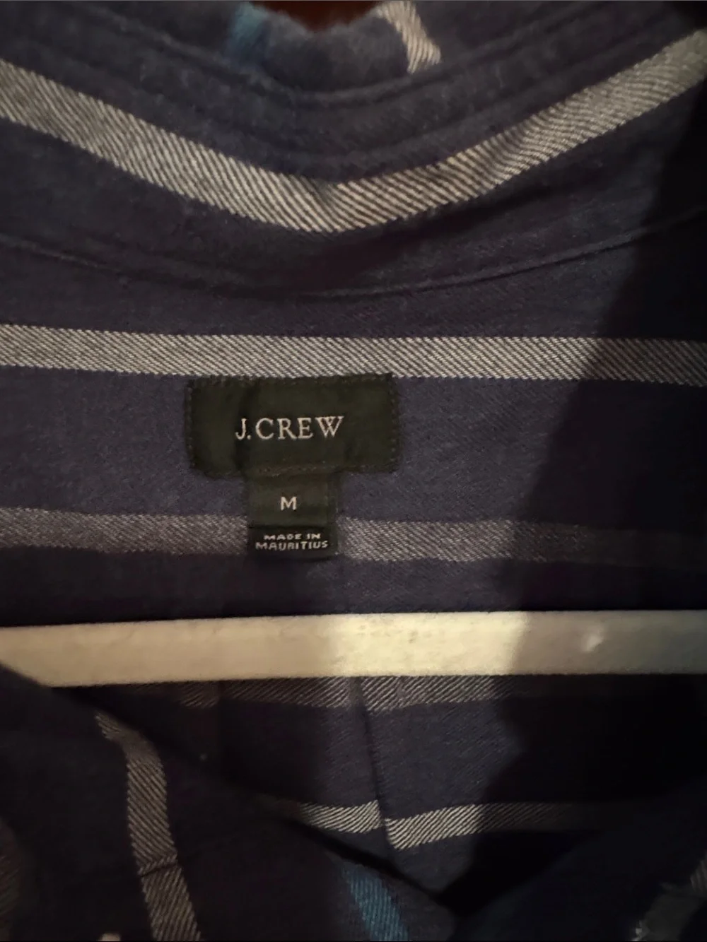 J. Crew Navy Blue Striped Long-Sleeve Button-Down Shirt